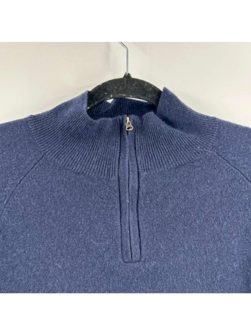 Crewcuts by J. Crew Sweater Youth Size 14 Blue 100% Cashmere 1/2 Zip Mock Neck